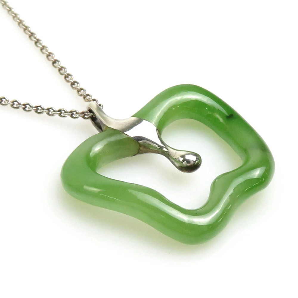 Tiffany Co Apple Necklace Sterling Silver Jadeite